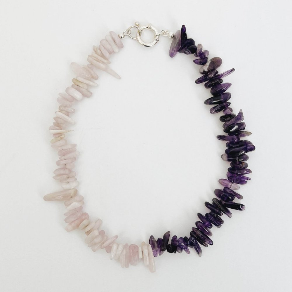 Kara Yoo - Amethyst + Kuzanite Necklace